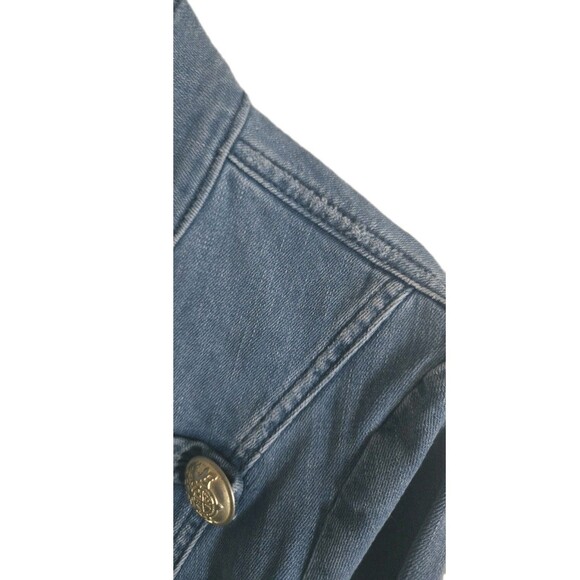 Free People Military Jean Denim Jacket Women's Small Blue Distressed - Picture 8 of 11